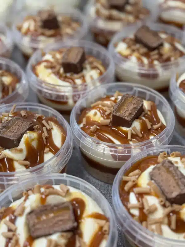 Moores Pasties weekly cheesecake tubs with rotating surprise flavours