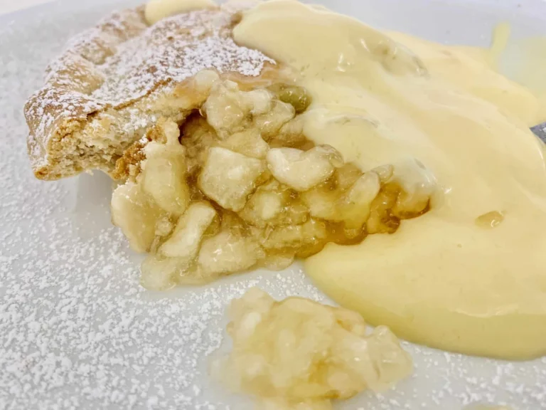 Golden baked apple pie with sweet, spiced apple filling.